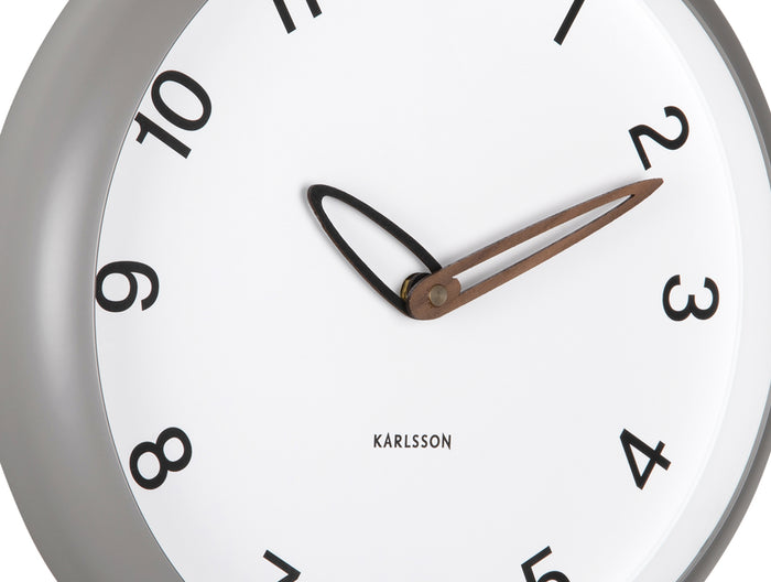 Karlsson Wandklok Bella - Donkergrijs - 4.2x30x30cm