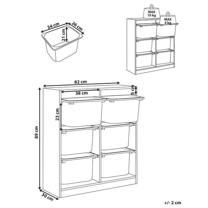 Beliani - TOBIN - Kast met 6 lades - Wit - Vezelplaat