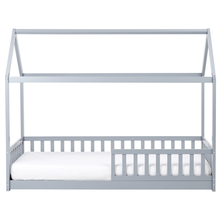 Beliani - COSSAYE - Kinderbed - Grijs - 90 x 200 cm - Grenenhout