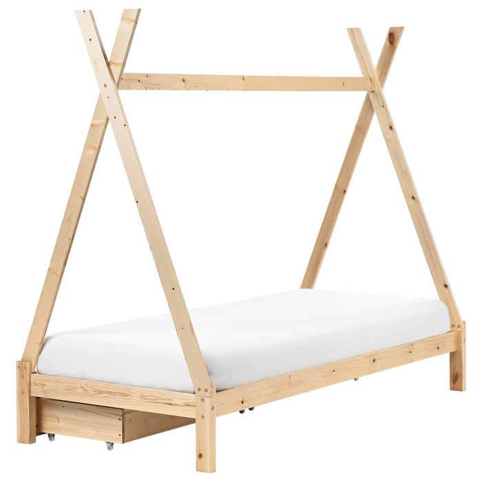 Beliani - DEVAY - Kinderbed - Lichtbruin - 90 x 200 cm - Dennenhout