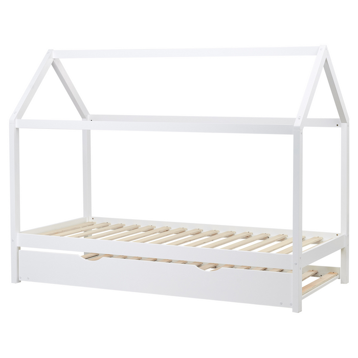 Beliani - CRILLON - Onderschuifbed - Wit - 90 x 200 - Hout