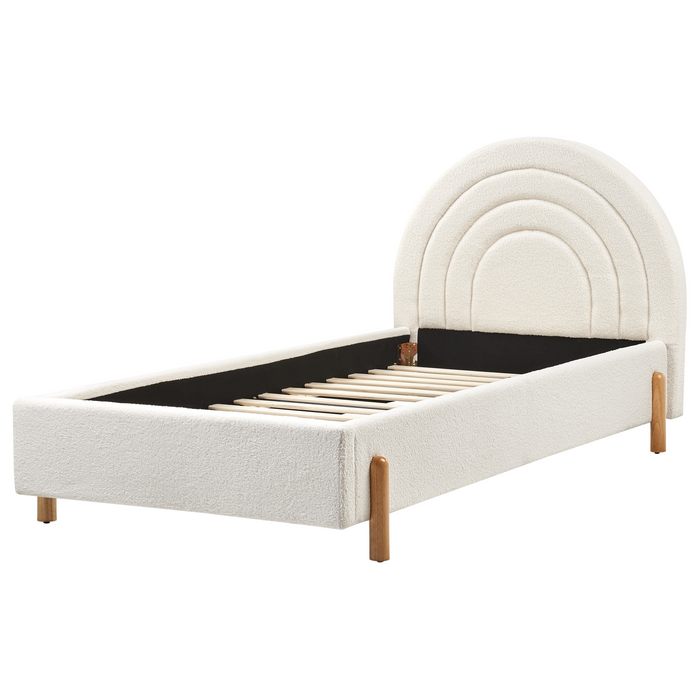 Beliani - ANET - Bed - Gebroken wit - 90 x 200 cm - Bouclé