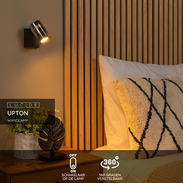 Lucide UPTON Wandlamp - Fumé