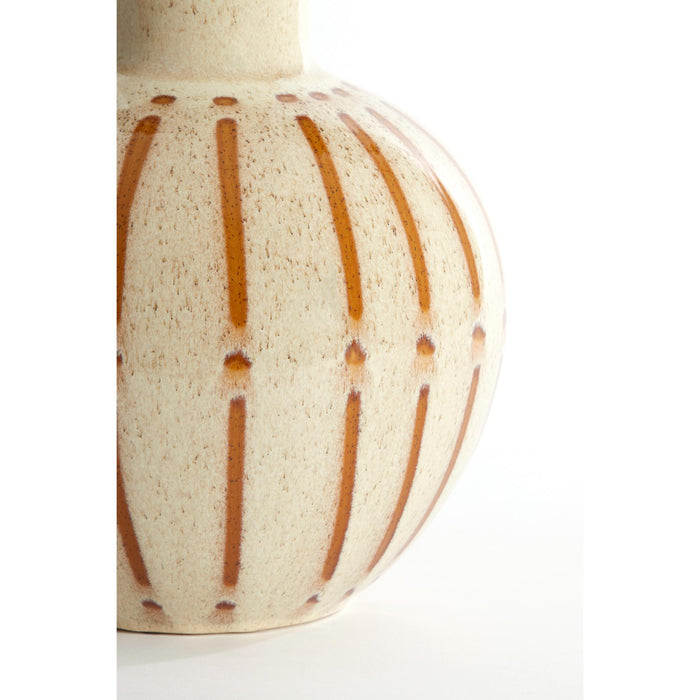 Light&living Vaas deco Ø28,5x42 cm ULLOA keramiek glans crème+bruin