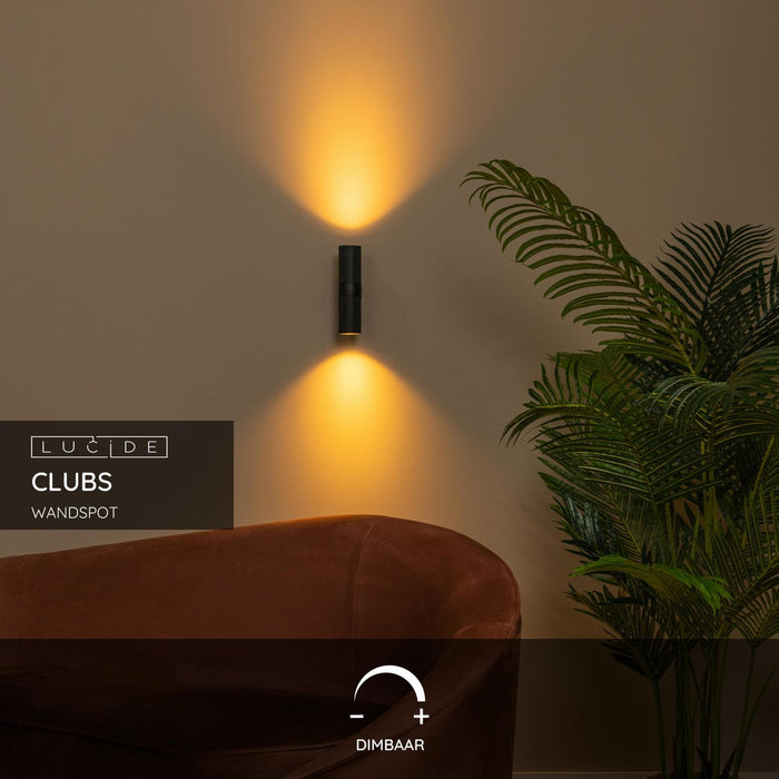 Lucide CLUBS Wandspot - Zwart