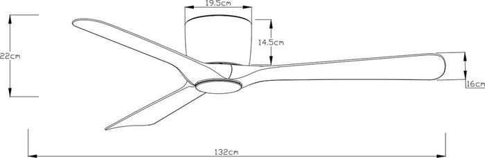 Freelight Plafondventilator Storm WIFI Ø 132 cm geluidsloos zwart