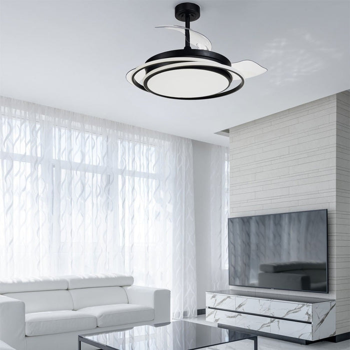 CristalRecord Plafondventilator Antila Ø 106 cm zwart