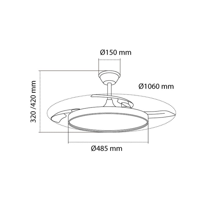 CristalRecord Plafondventilator Polaris Ø 106 cm zwart