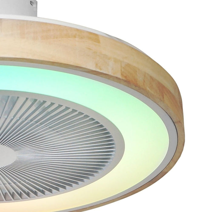 CristalRecord Plafondventilator Corpi Ø 50 cm RGB hout wit