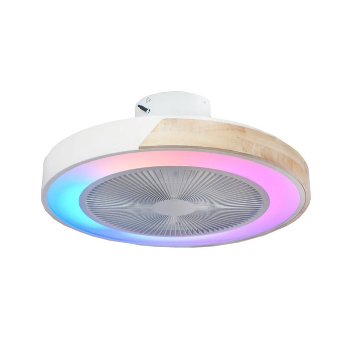 CristalRecord Plafondventilator Corpi Ø 50 cm RGB hout wit