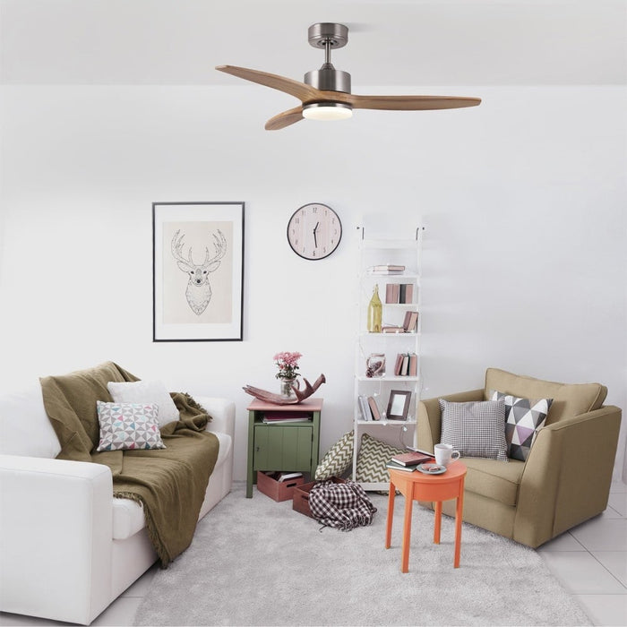 CristalRecord Plafondventilator Terre Ø 107 cm hout mat chroom