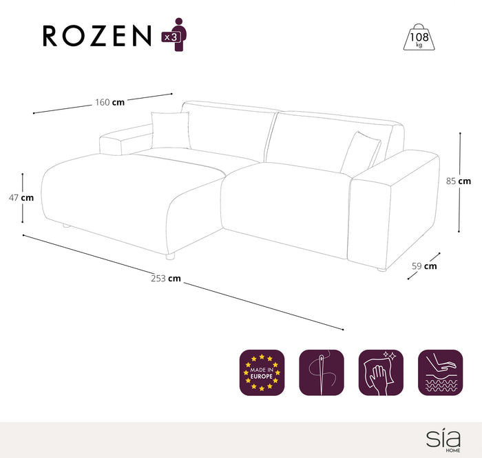 Beige corduroy linkerhoek elektrische relaxbank