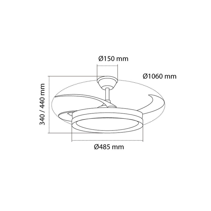 CristalRecord Plafondventilator Brisa Ø 106 cm wit