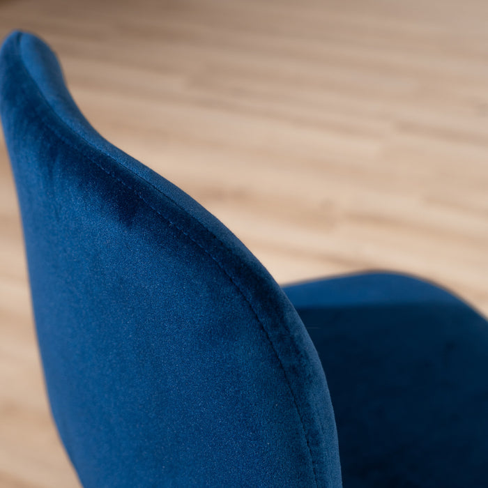 Bronx71 Velvet barkruk Mikky blauw 68 - 79 cm - Barkrukken set van 2