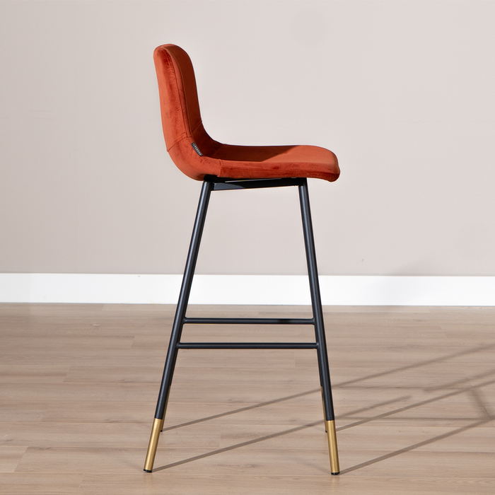 Bronx71 Velvet barkruk Mikky koper 68 - 79 cm - barkrukken set van 4