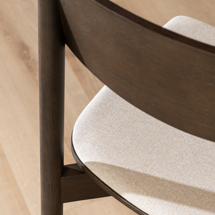 Bronx71 Scandinavische barkruk Inez walnoot| off white 70 cm