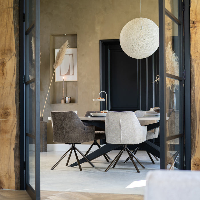 Bronx71 Draaibare eetkamerstoel Kay draaibaar gemêleerde stof off