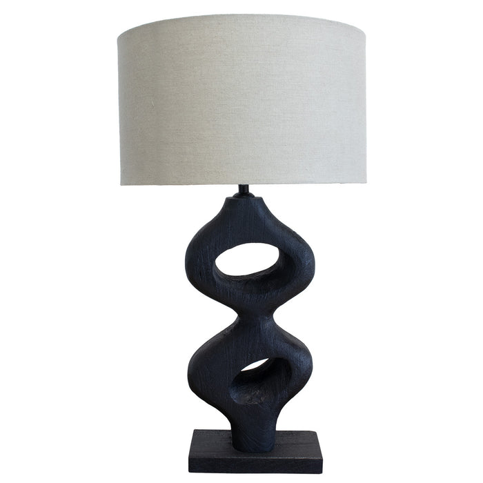 Giga Meubel - Tafellamp Zwart 60cm - Incl. Kap - Mangohout - Savio