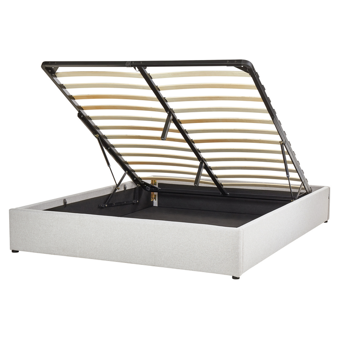 Beliani-DINAN-Tweepersoonsbed-Lichtgrijs-160 x 200 cm-Polyester