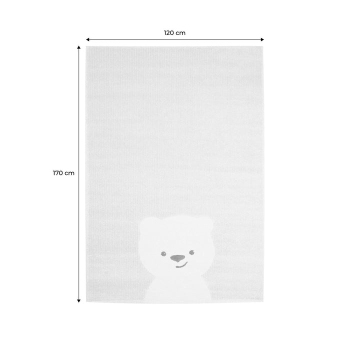 sweeek - Beige|crème kindertapijt, kleine teddybeer