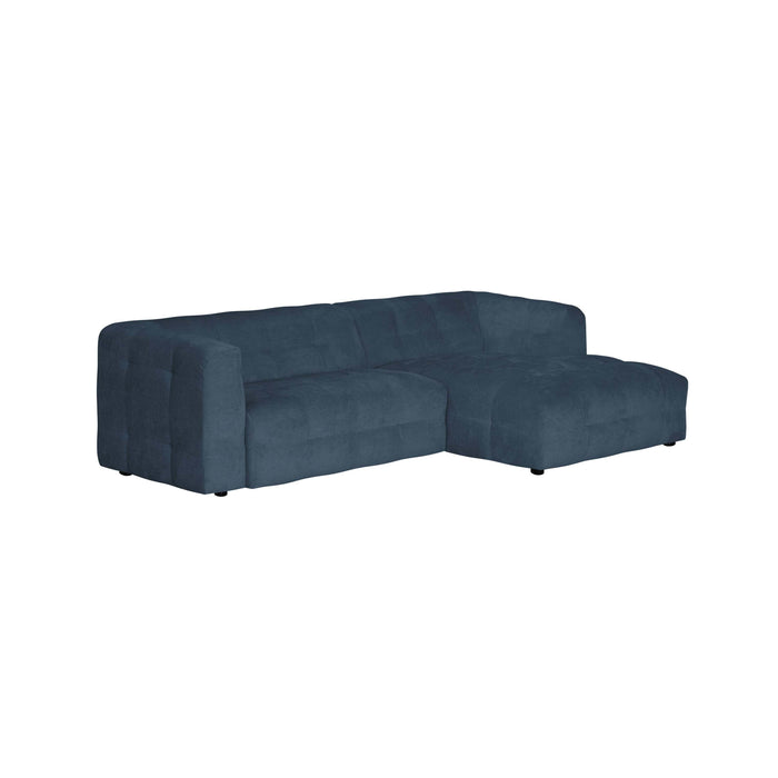 by fonQ Mush Hoekbank met Chaise Longue Rechts - Chenille - Blauw