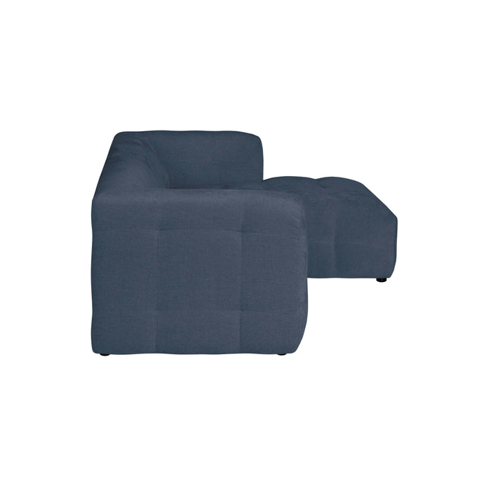 by fonQ Mush Hoekbank met Chaise Longue Rechts - Chenille - Blauw