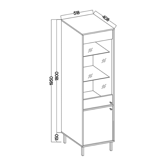 by fonQ Luvra Vitrinekast - Zand