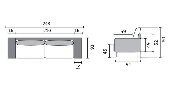 by fonQ Cirro 3-zitsbank - Blauw