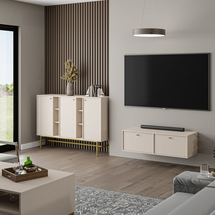 by fonQ Luvra Zwevend Tv-meubel 2-deurs - Zand