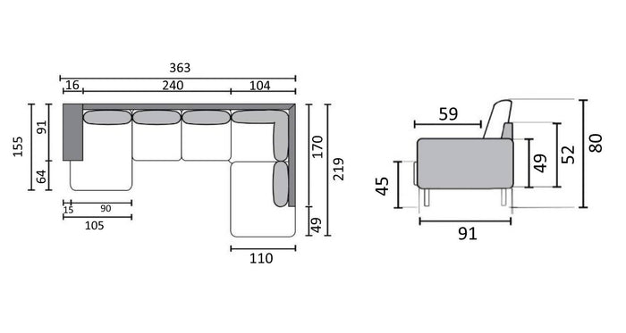 by fonQ Cirro U-bank Rechts - Beige