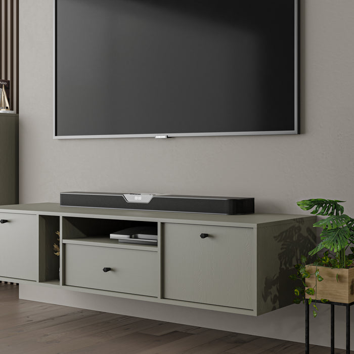 by fonQ Luvra Zwevend Tv-meubel 2-deurs - Open Vak - Groen