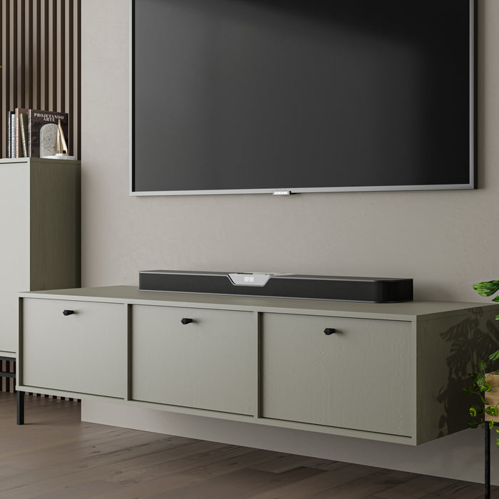 by fonQ Luvra Zwevend Tv-meubel 3-deurs - Groen