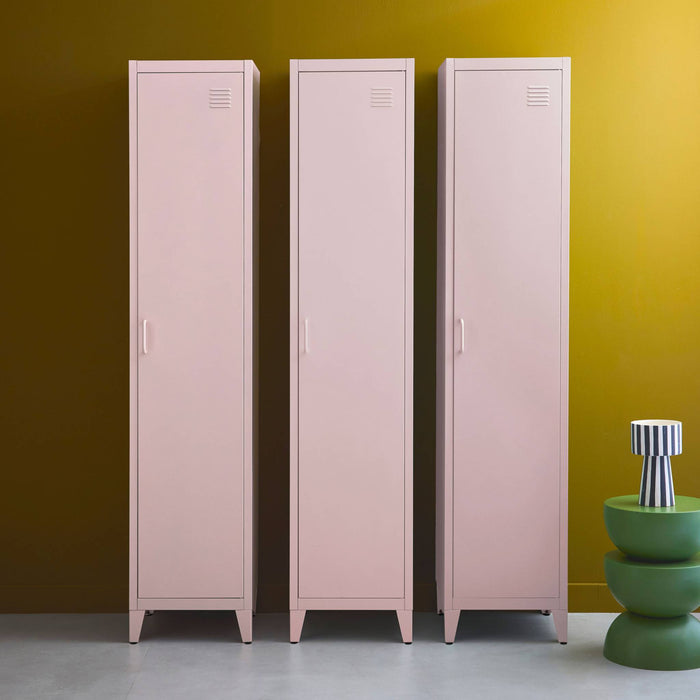 sweeek - Industriële metalen kast 4 vakken 1 deur (set van 3)