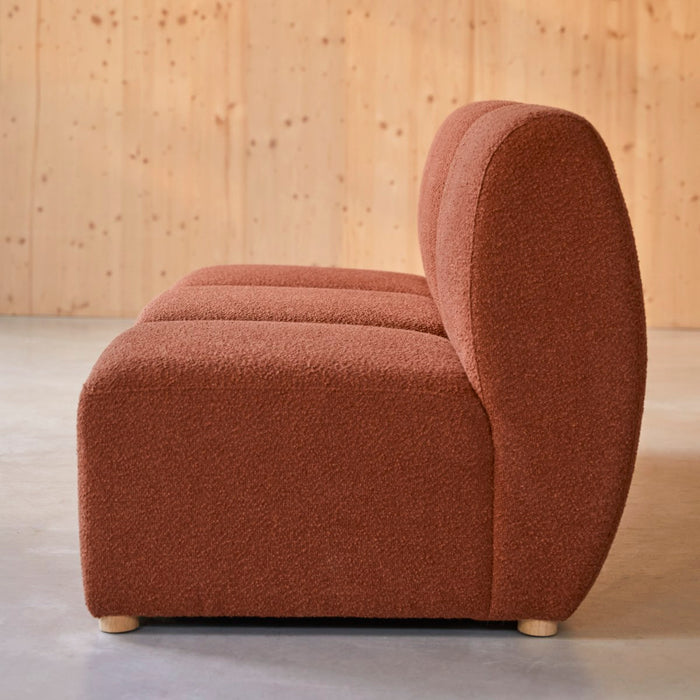 Tikamoon - Modulaire 2-zitsbank van massief acacia en terracotta stof