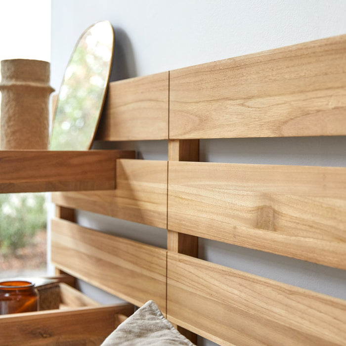 Tikamoon - Hoofdbord met legplanken van massief teakhout 270 cm