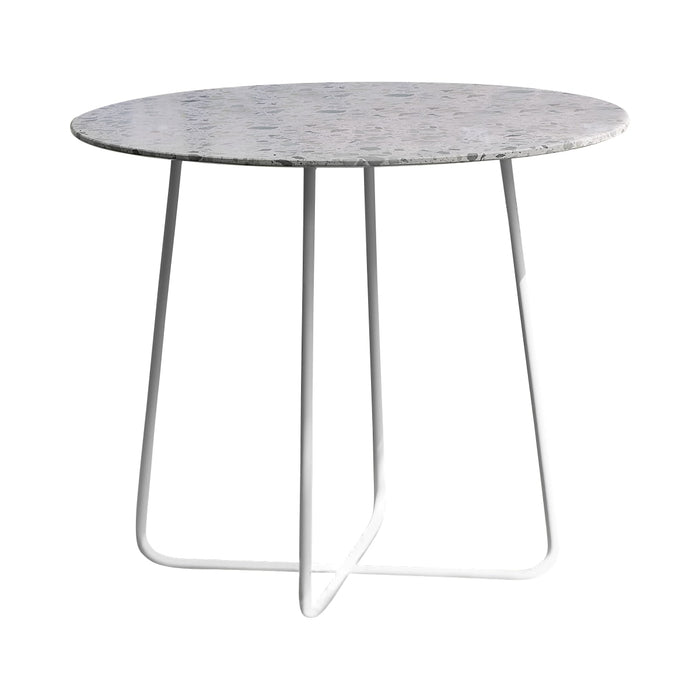 Tikamoon - Ronde tuintafel in premium terrazzo en groen metaal 4 p.