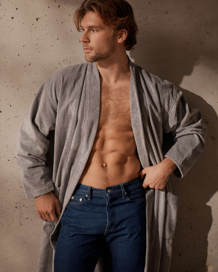 Kyoto Badjas Grey | XXL | Grijs | Katoen