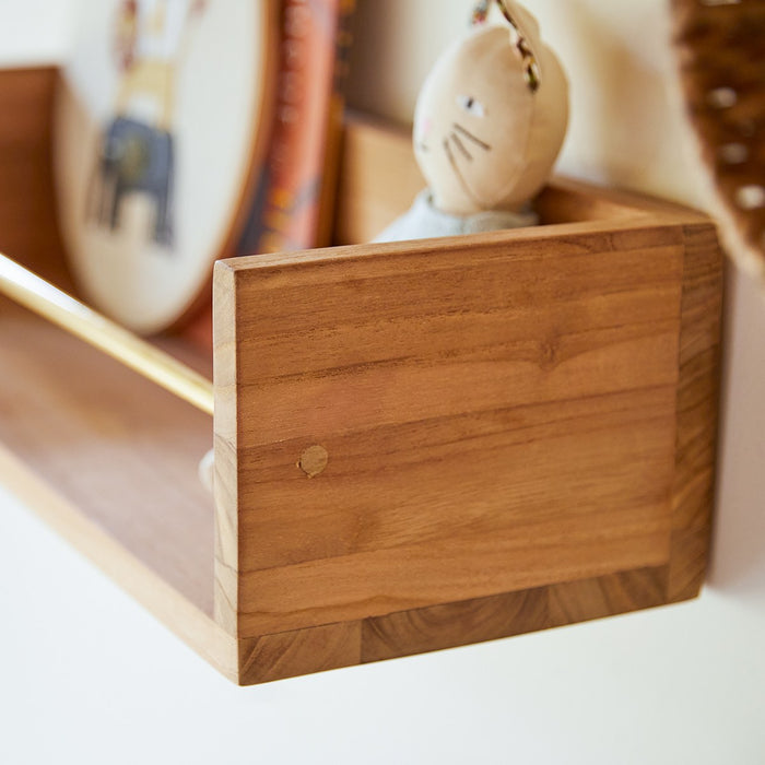 Tikamoon - Wandplank voor kinderkamer van massief teakhout 60 cm