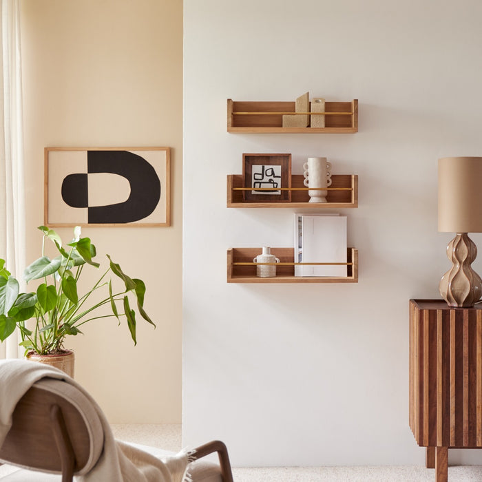 Tikamoon - Wandplank voor kinderkamer van massief teakhout 60 cm