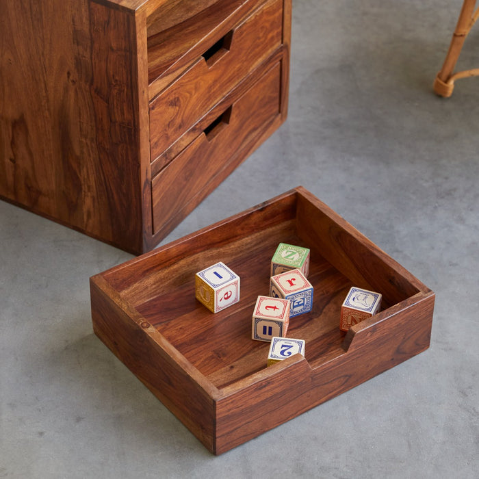 Tikamoon - Kindernachtkastje van massief palissander met 3 laden