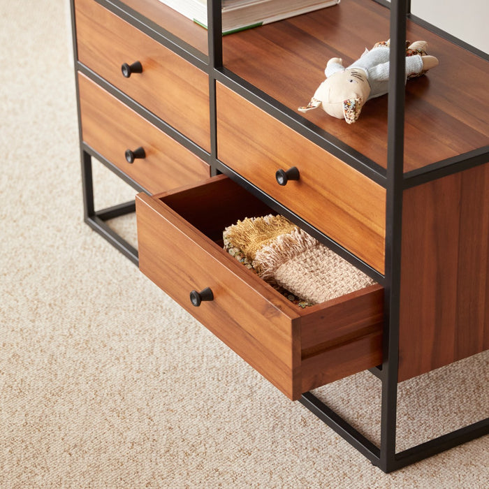 Tikamoon - Boekenkast voor kinderen van massief acaciahout en metaal