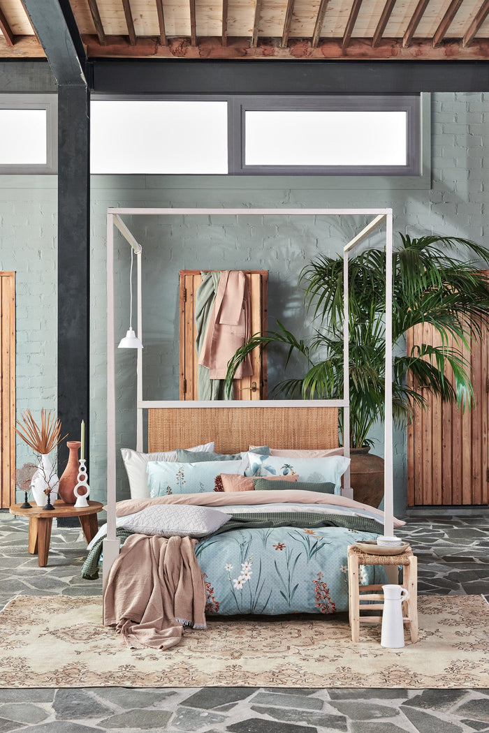 Dekbedovertrek Windy Light Green | 240 cm x 240 cm | Groen | Blauw