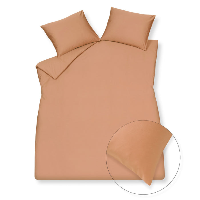 Home 90 Dekbedovertrek Toffee | 140 cm x 140 cm | Bruin | Satijnkatoen