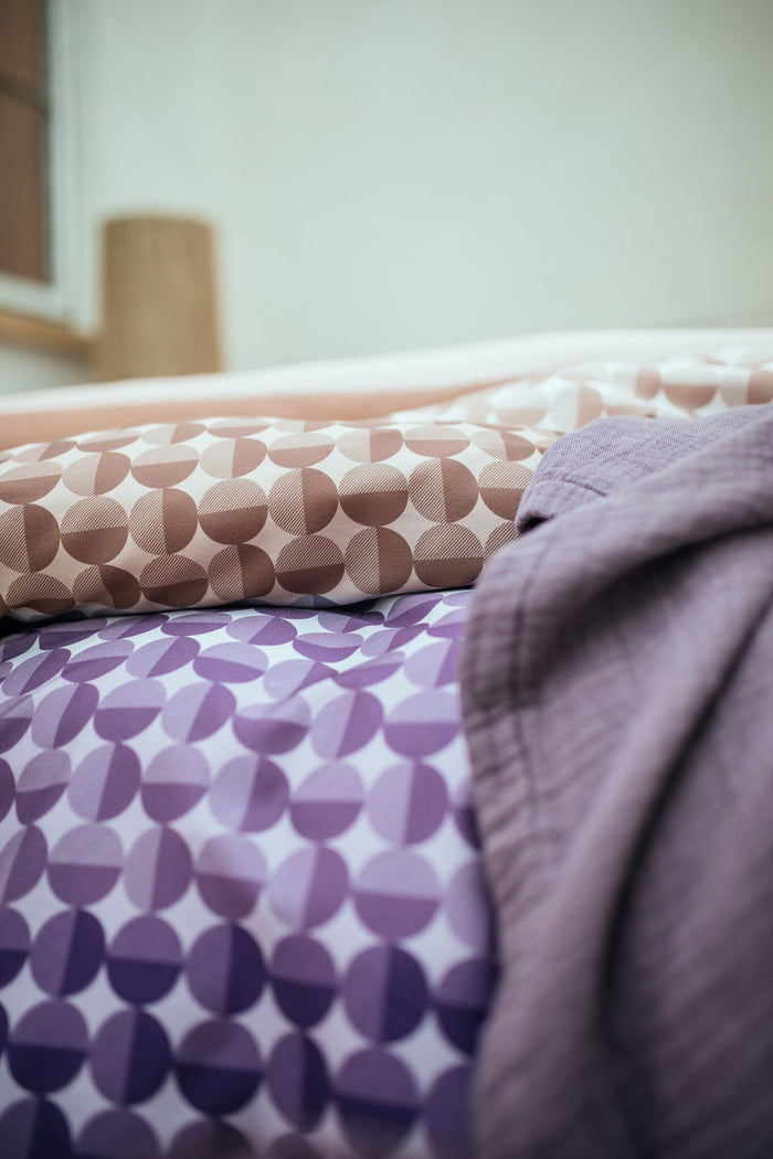 Dekbedovertrek Bubble Moonscape | 200 x 200|220 cm | Bruin | Paars