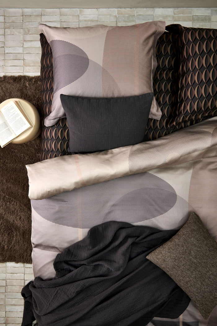 Dekbedovertrek Bouncing Off | 200 x 200|220 cm | Zwart | Bruin