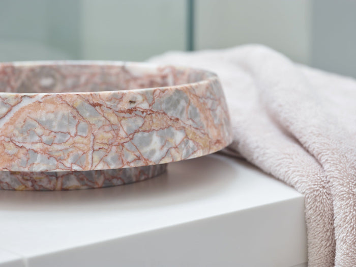 Orion Schaal Almond | Grijs | Beige | Roze | Natuursteen