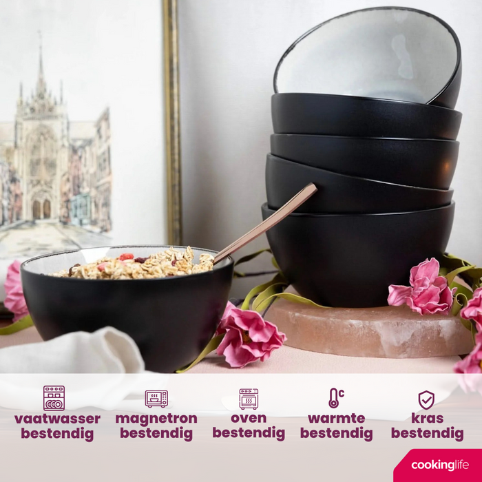 Cookinglife Soepkommen | Kommen Nola Warm Grey ø 14 cm - 6 stuks