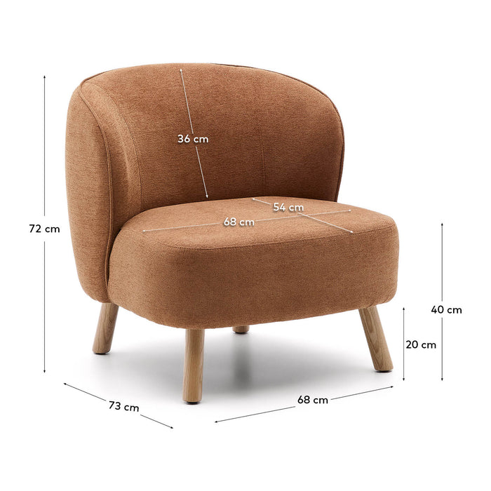 Kave Home Ulit Fauteuil - Chenille - Terracotta