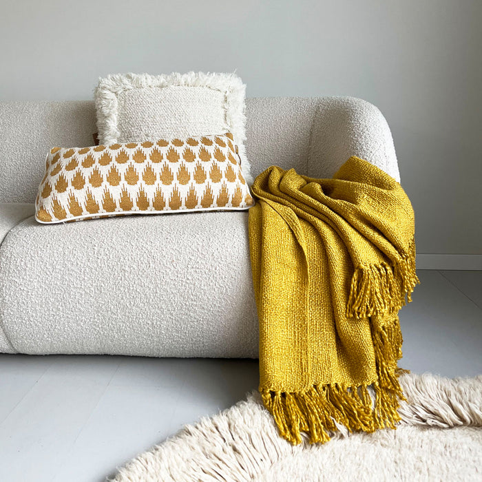 Malagoon Solid Plaid 125 x 150 cm - Curry Geel