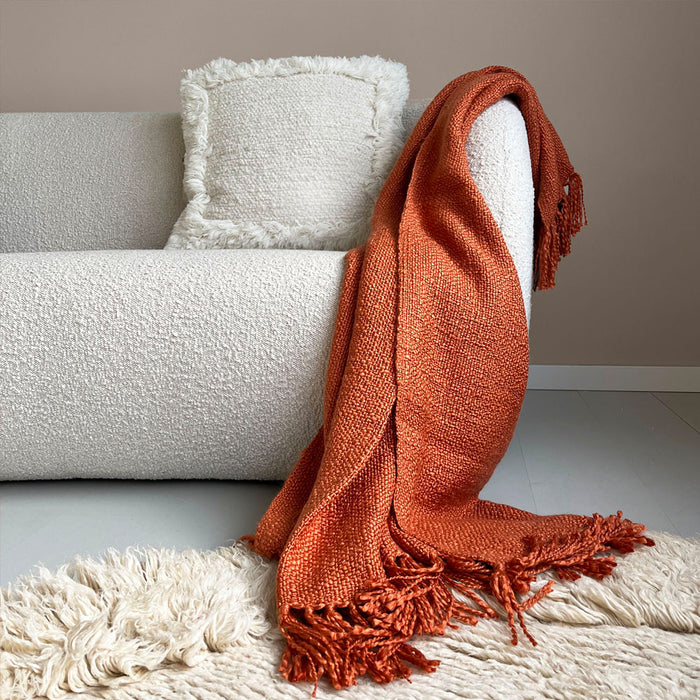 Malagoon Solid Plaid 125 x 150 cm - Spicy Oranje